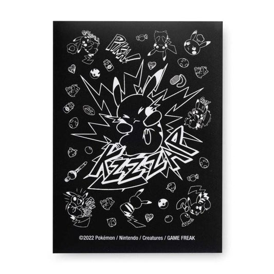 デッキシールド『海外/ピカチュウコミックスタイル(こうげき/黒背景)※』65枚入り【サプライ】{-}[supply]