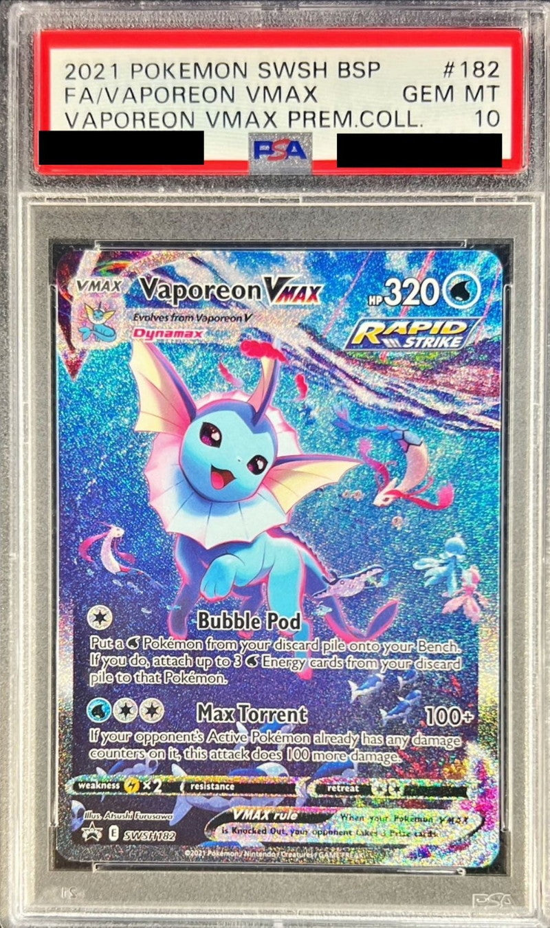 〔PSA10鑑定済〕シャワーズVMAX(英語版/SA仕様)【-】{SWSH182}[PSA](Vaporeon)