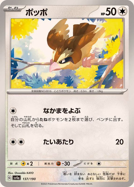 ポッポ【-】{137/190}[SV4a](Pidgey)