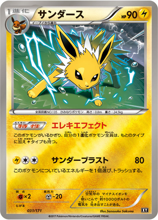 サンダース(ミラー/ハイクラスパック仕様)【-】{031/171}[XY](Jolteon)