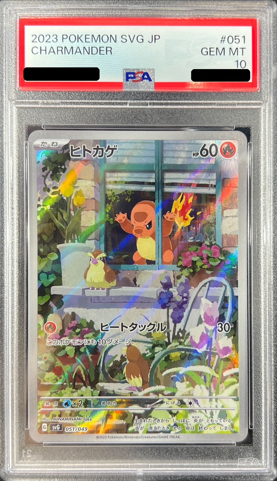 〔PSA10鑑定済〕ヒトカゲ(AR仕様)【-】{051/049}[PSA](Charmander)