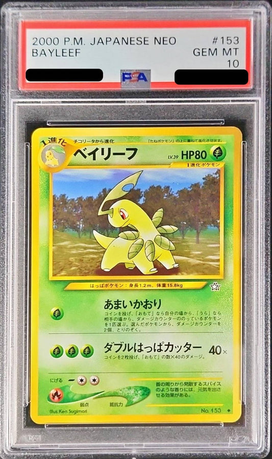 〔PSA10鑑定済〕ベイリーフLV.39【-】{旧裏}[PSA](Bayleef)