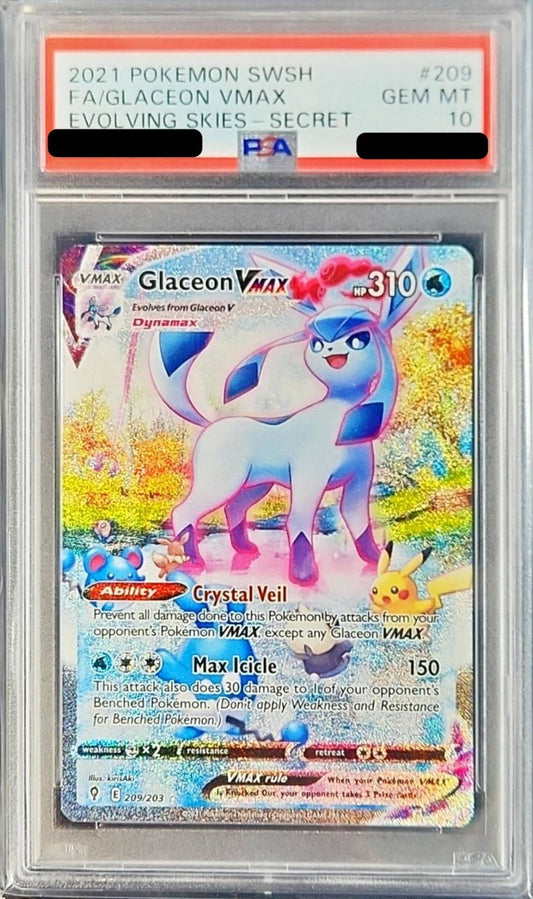 〔PSA10鑑定済〕グレイシアVMAX(SA仕様/英語版)【-】{209/203}[PSA](Glaceon)