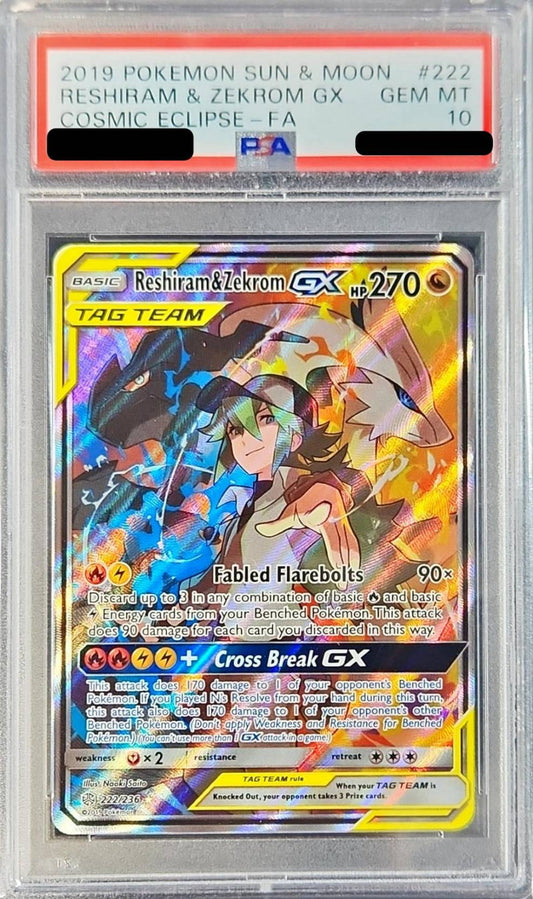 〔PSA10鑑定済〕レシラム＆ゼクロムGX(SA仕様/英語版)【-】{222/236}[PSA](Reshiram)