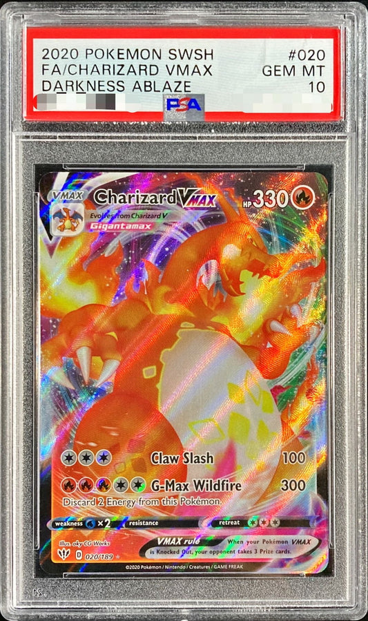 〔PSA10鑑定済〕リザードンVMAX(RRR仕様/英語版)【-】{020/189}[PSA](Charmeleon)