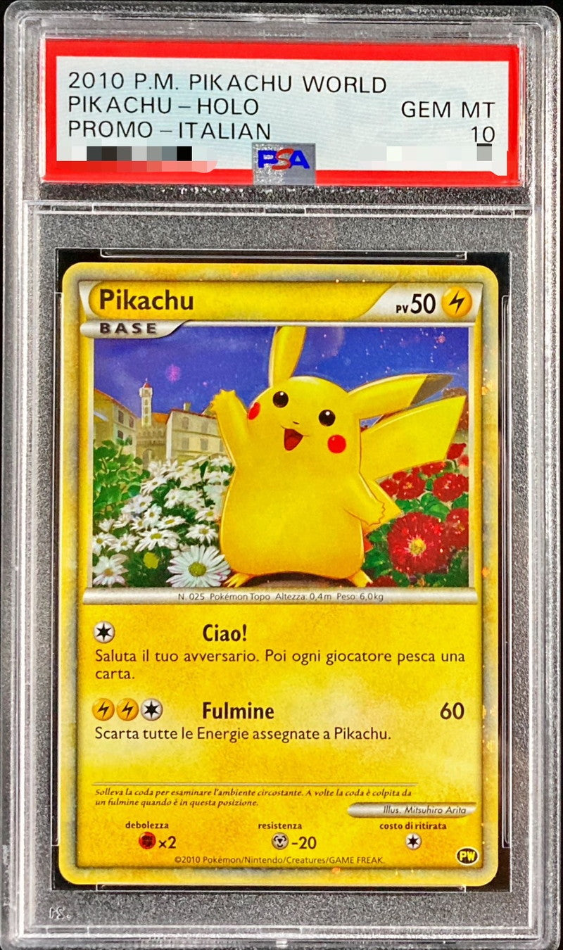 〔PSA10鑑定済〕ピカチュウ(ワールド/イタリア語版)【-】{-}[PSA](Pikachu)