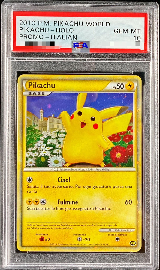 〔PSA10鑑定済〕ピカチュウ(ワールド/イタリア語版)【-】{-}[PSA](Pikachu)