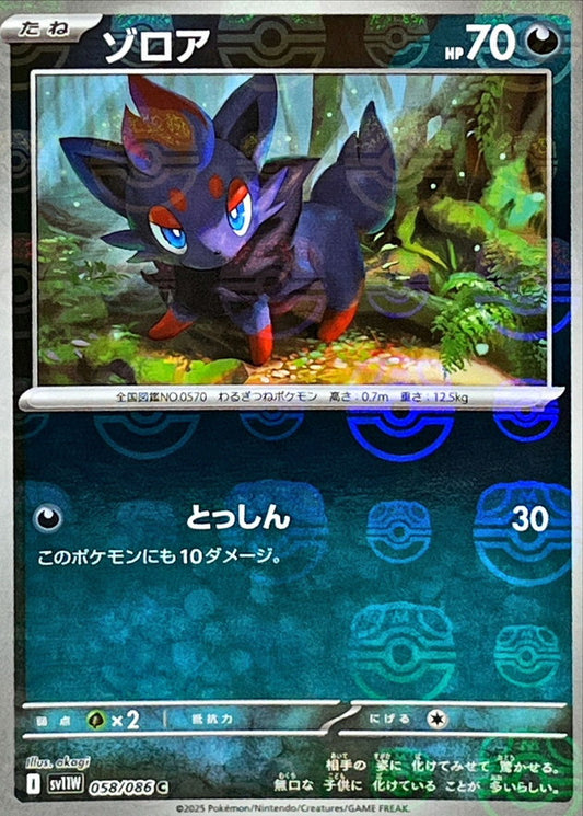 ゾロア(マスターボールミラー)【C】{058/086}[SV11W](Zorua)