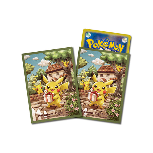 デッキシールド『緑枠/ピカチュウの贈り物』64枚入り【サプライ】{-}[supply]