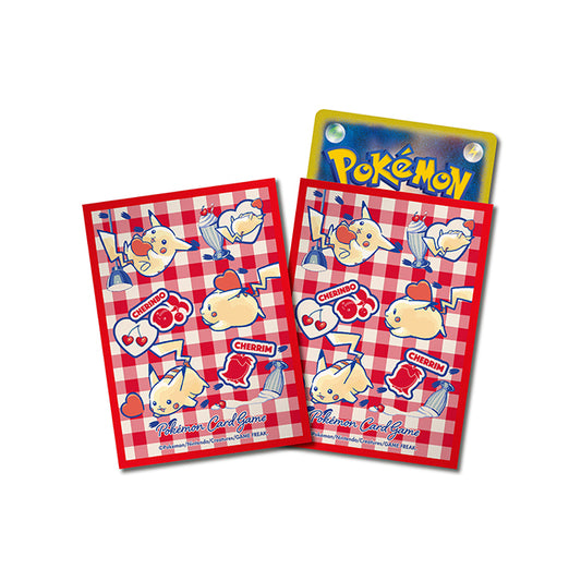 デッキシールド『赤枠/ピカチュウとハート』64枚入り【サプライ】{-}[supply]